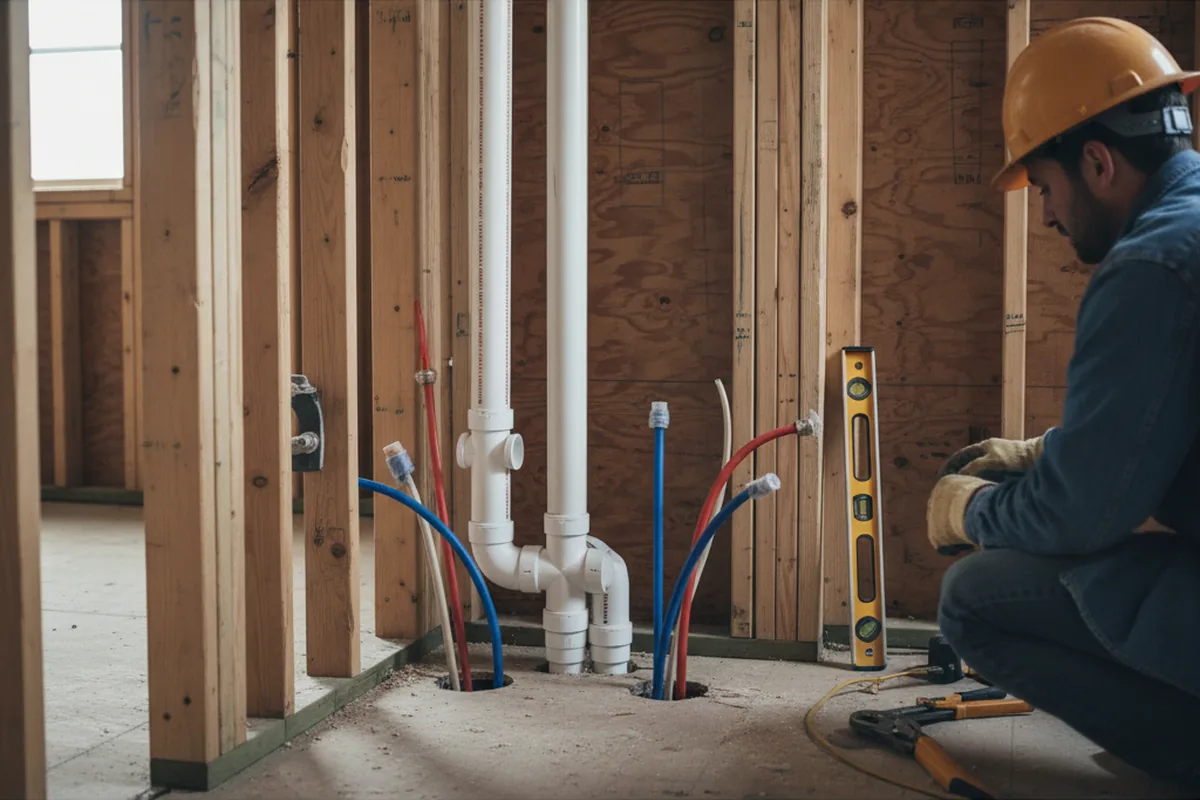 Drain and supply rough-in during Sump Pump Repair in Montrose